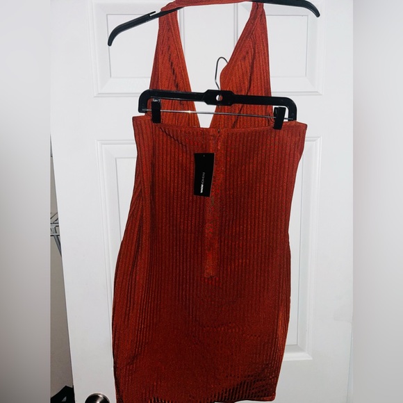 Rust Orange Bandage Backless Dress - Picture 2 of 3